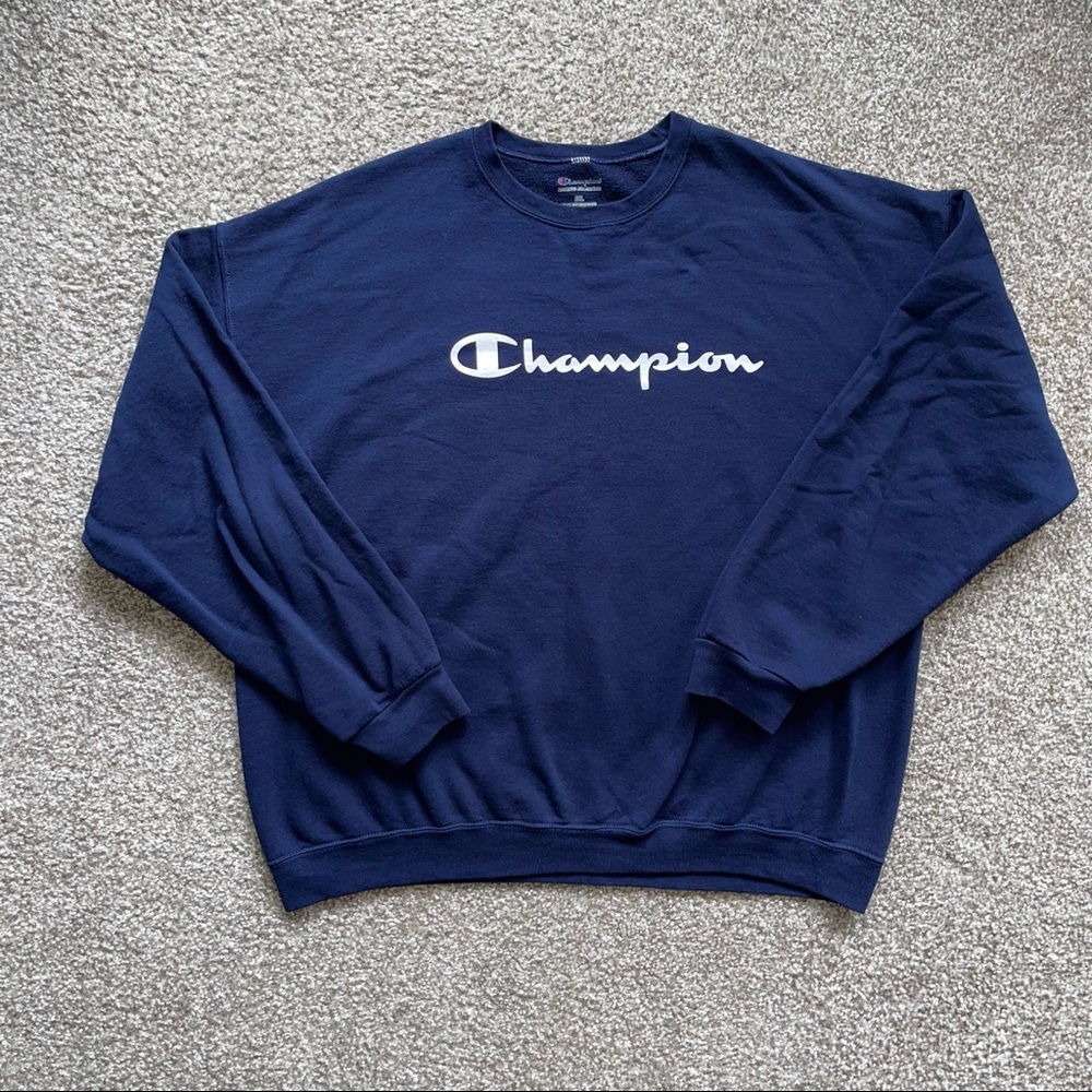 Champion Men's Powerblend Fleece Crew XXL Logo Sweatshirt